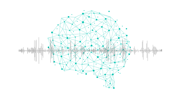 Brain with brain waves